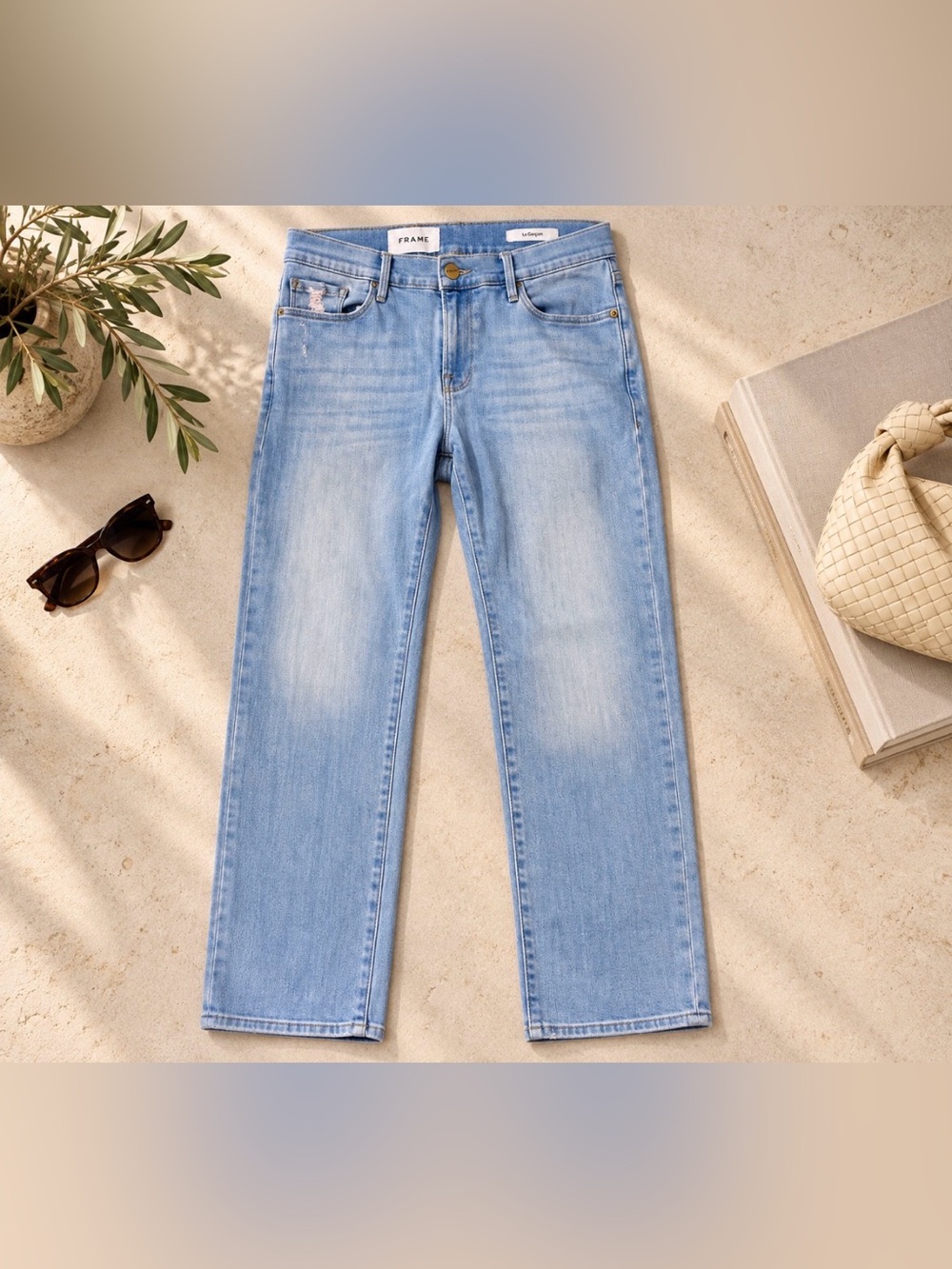 FRAME Le Garçon 29 Light Wash Boyfriend Jeans Mid Rise Denim - Picture 3 of 9